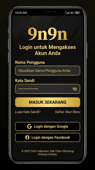 Tampilan halaman login 9n9n