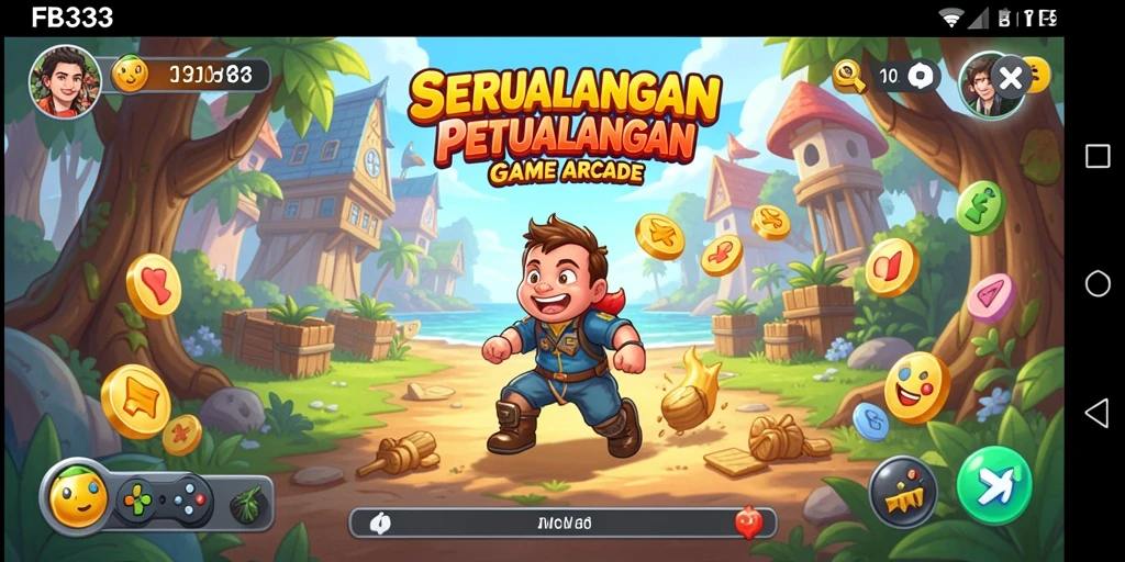 Antarmuka FB333 menampilkan dunia Arcade yang ceria dan mengasyikkan.