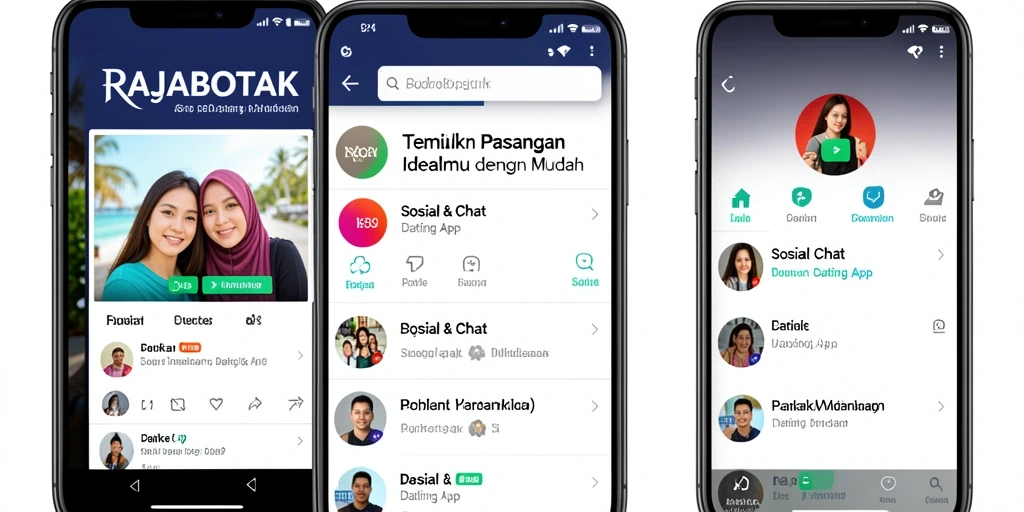 Tampilan aplikasi RAJABOTAK dengan antarmuka user-friendly dan fitur chat.