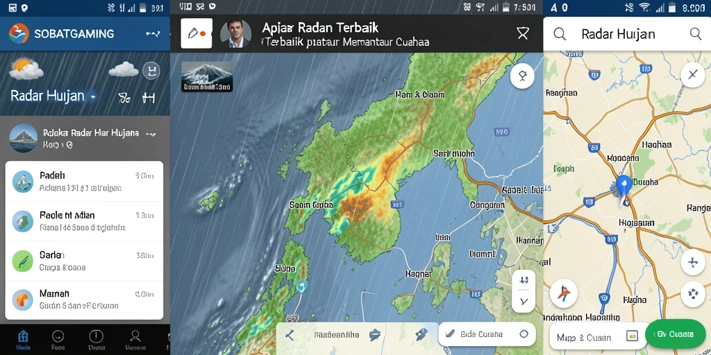 Tampilan antarmuka SOBATGAMING dengan fungsi radar hujan.